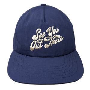 See You Out There Slideback 5 Panel Cap Blue OS Adjustable Embroidered Katin